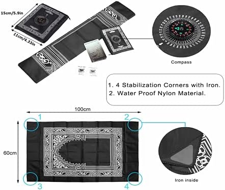 Tapis de Prière de Voyage Portables avec Boussole -