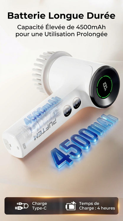 Brosse de douche électrique rotative sans fil avec 6 têtes de brosse