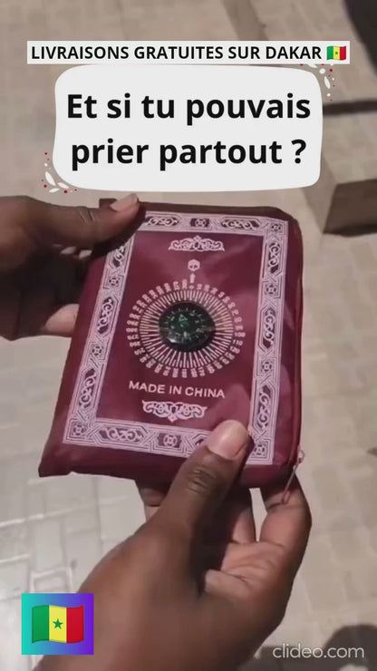 Tapis de Prière de Voyage Portables avec Boussole -