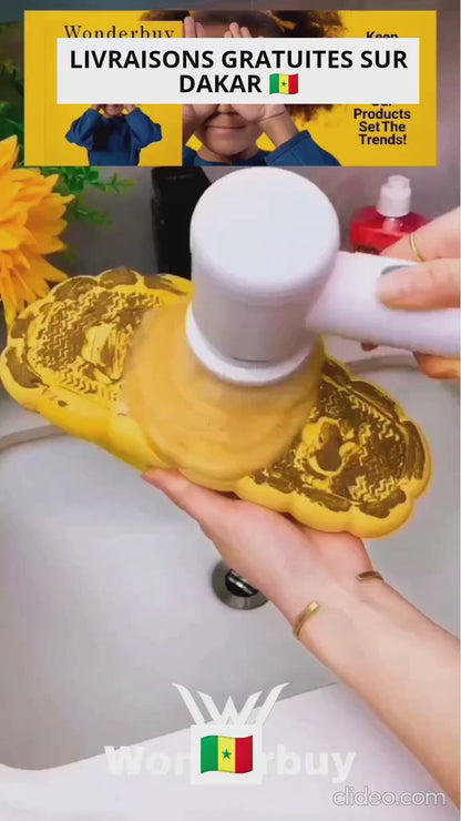 Brosse de douche électrique rotative sans fil avec 6 têtes de brosse